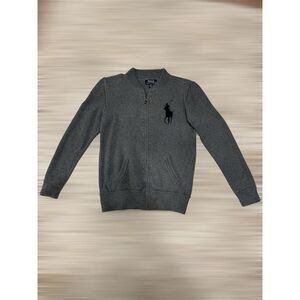 Polo Ralph Lauren Big Pony Gray Full Zip Sweater Cardigan Teens L